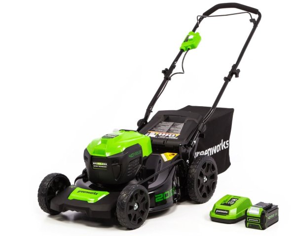40V 20" Brushless Push Lawn Mower with 4.0 Ah Battery & Quick Charger