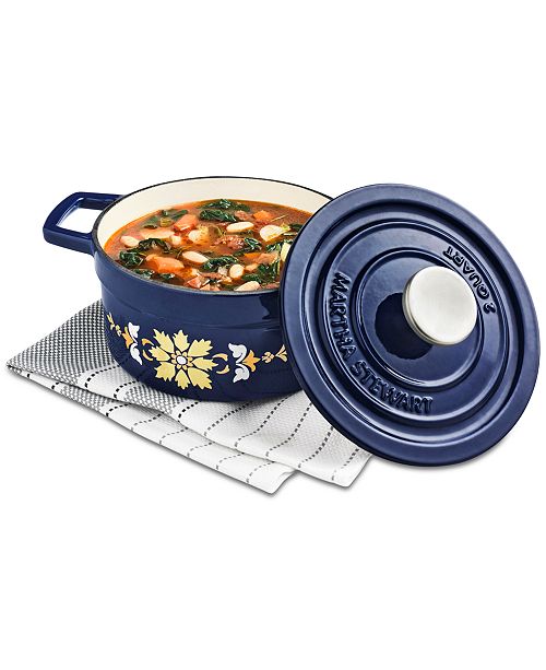 Martha Stewart Collection La Dolce Vita Enameled Cast Iron 2-Qt. Dutch Oven, Created for Macy's & Reviews - Cookware - Kitchen - Macy's铸铁锅
