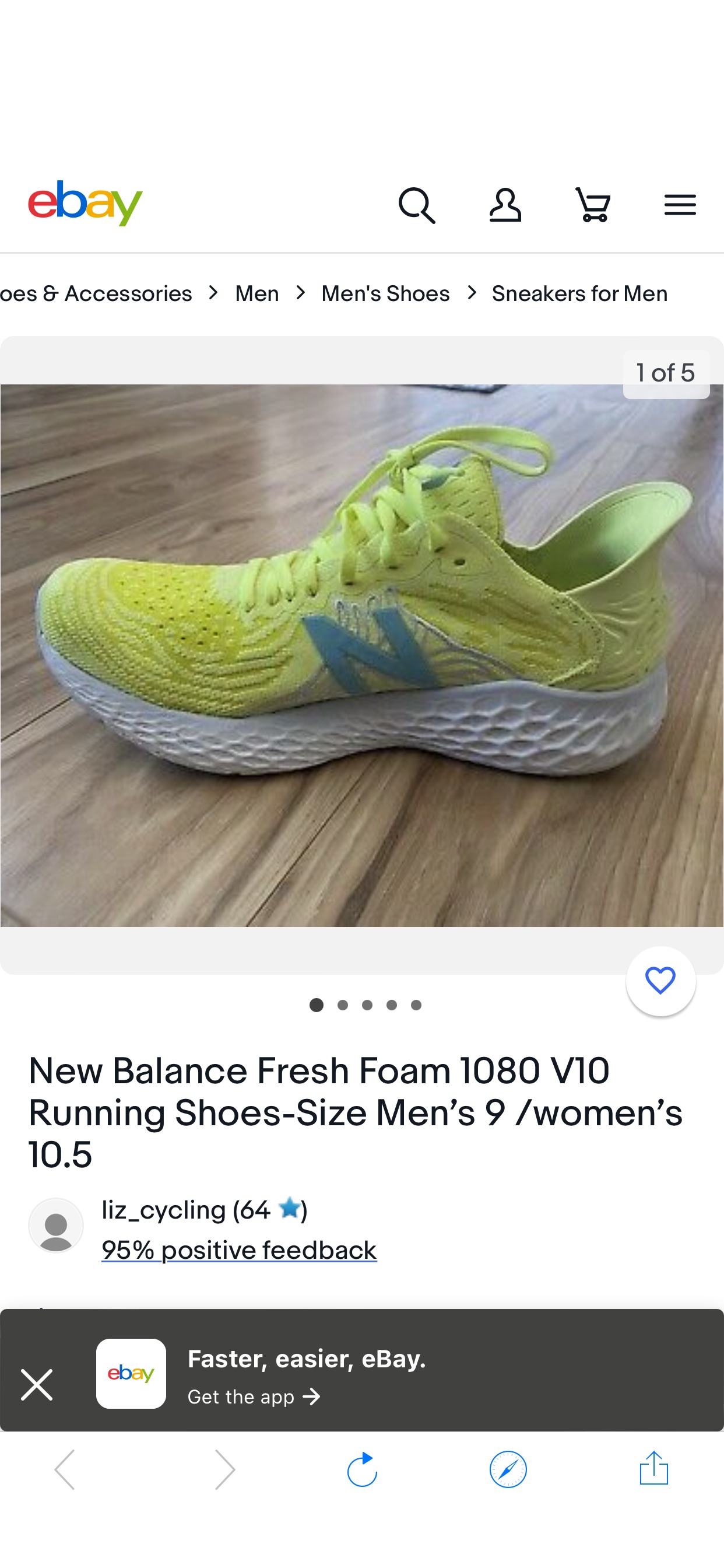 New Balance Fresh Foam 1080 V10 Running Shoes-Size Men’s 9 /women’s 10.5 | eBay