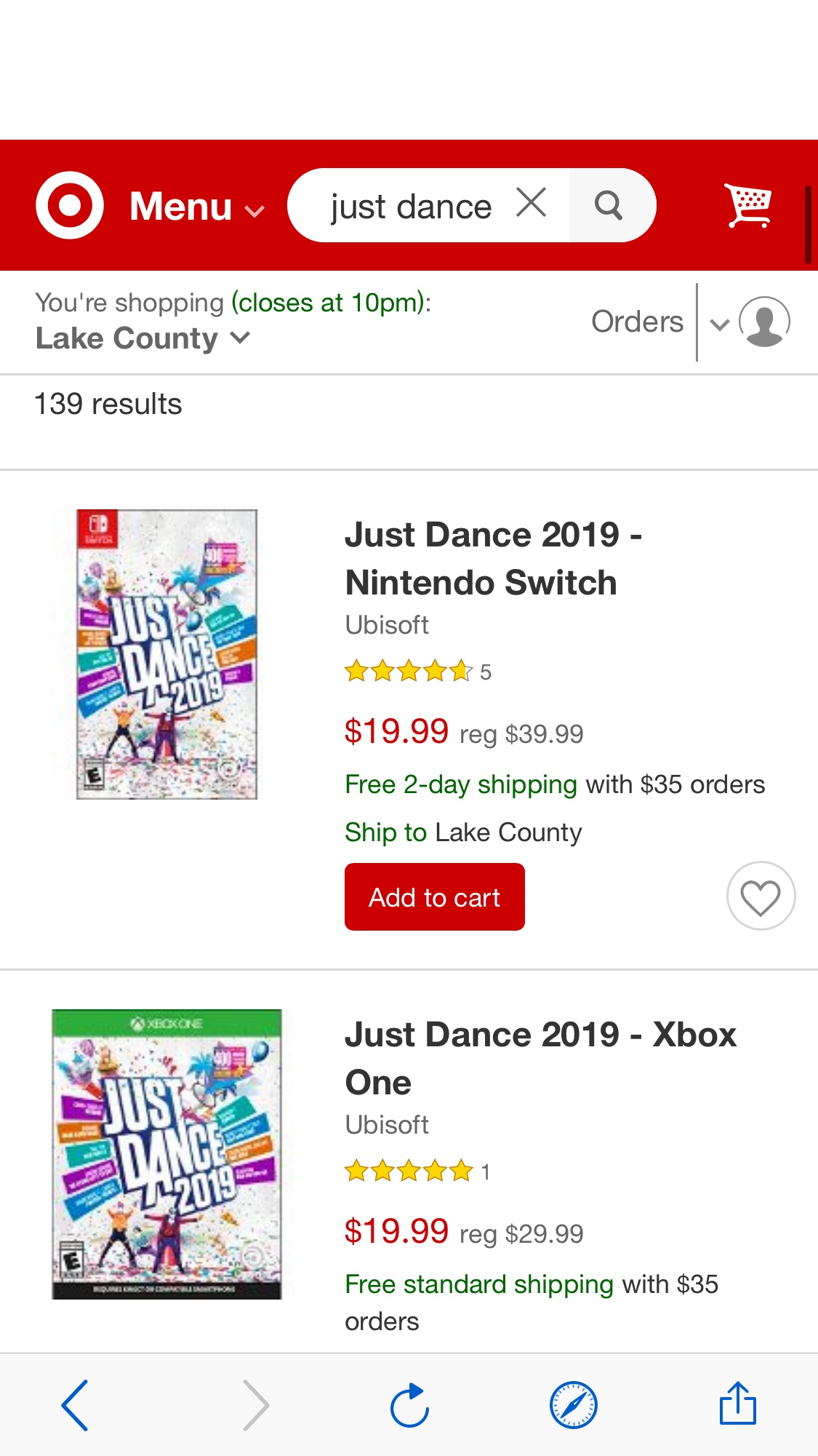 Just Dance 2019 : Target网站