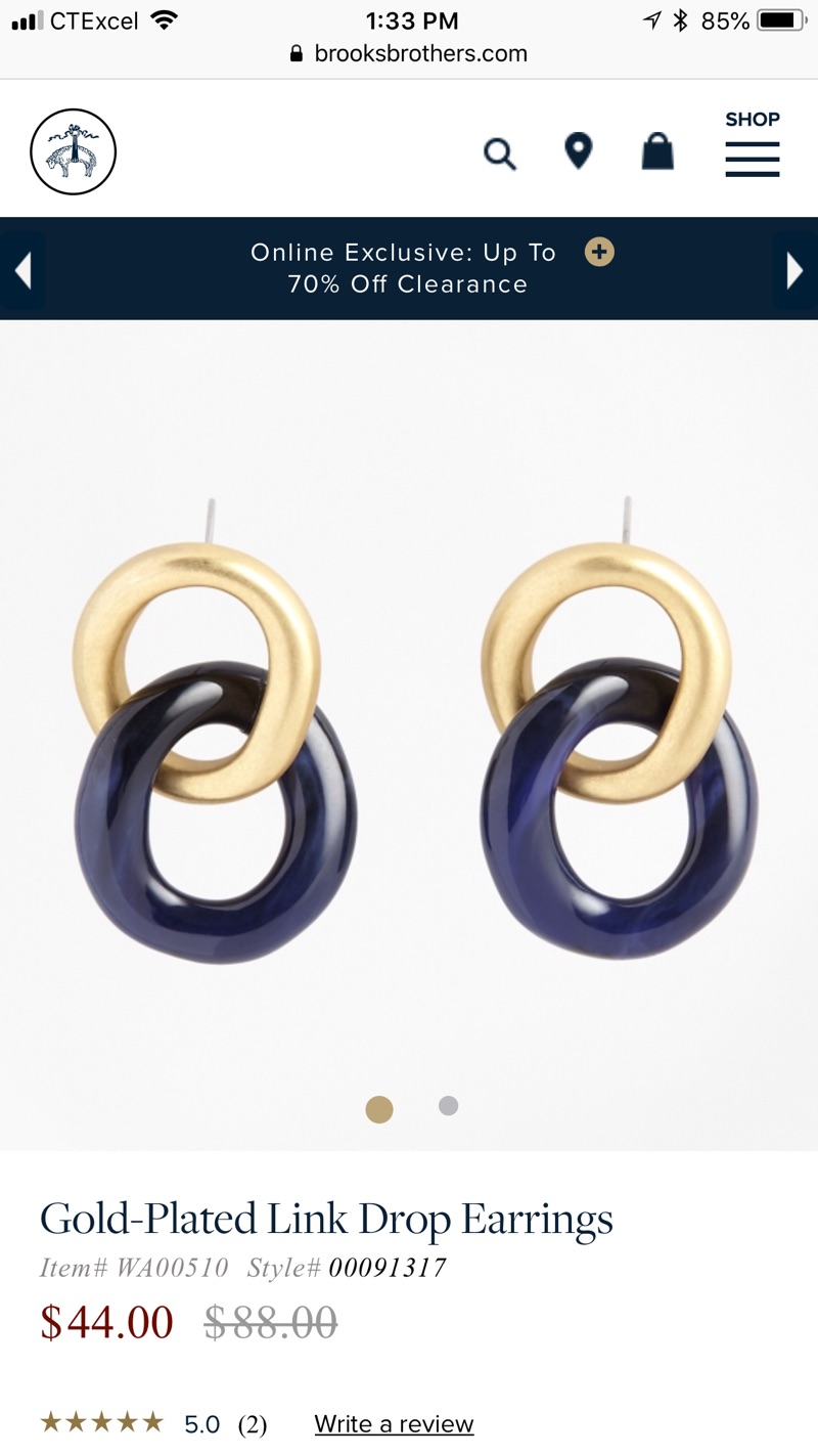 Gold-Plated Link Drop Earrings - Brooks Brothers 镀金环状耳坠