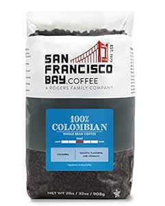Amazon.com : San Francisco Bay Whole Bean Coffee - 100% Colombian (2lb Bag), Medium Roast : Coffee Substitutes : Grocery &amp; Gourmet Food