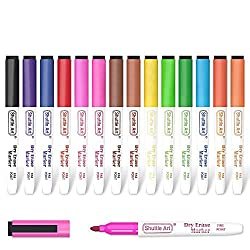 Shuttle Art 15 Colors Magnetic Whiteboard Markers with Erase