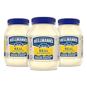 Amazon.com : Hellmann&#39;s Real Mayonnaise, Gluten Free, Made with 100% Cage-Free Eggs, 30 Fl Oz, Pack of 3 : Grocery &amp; Gourmet Food