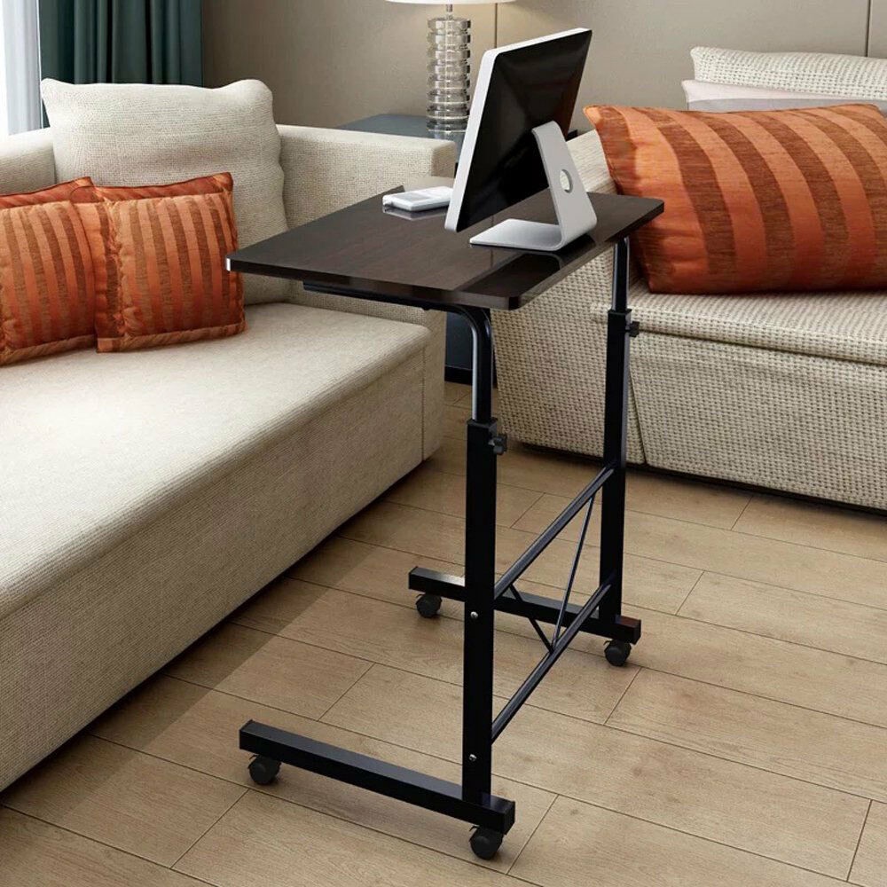 Zimtown可移动笔记本电脑桌架高度可调节电脑桌沙发床托盘黑色