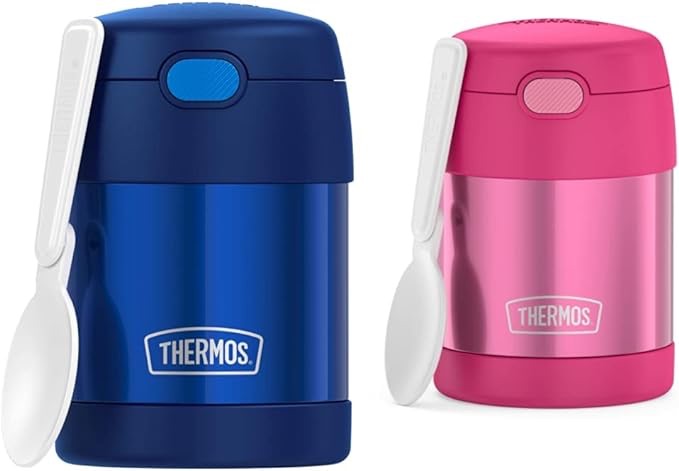 Amazon.com: THERMOS FUNTAINER 10 Ounce Stainless Steel Vacuum Insulated Kids Food Jar Bundle with Folding Spoons : Home & Kitchen