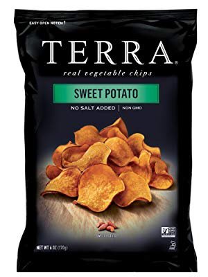 TERRA Sweet Potato Chips No Salt Added 1.2 oz. Pack of 24