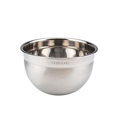 Amazon.com: Tovolo Stainless Steel Deep Mixing Kitchen Metal Bowls for Baking & Marinating, Dishwasher-Safe, 1.5 Quart : Everything Else 不锈钢盆