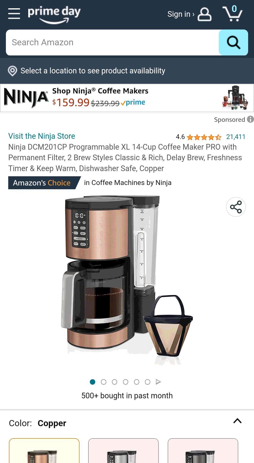 Ninja 14杯咖啡机DCM201CP Programmable XL 14-Cup Coffee Maker PRO