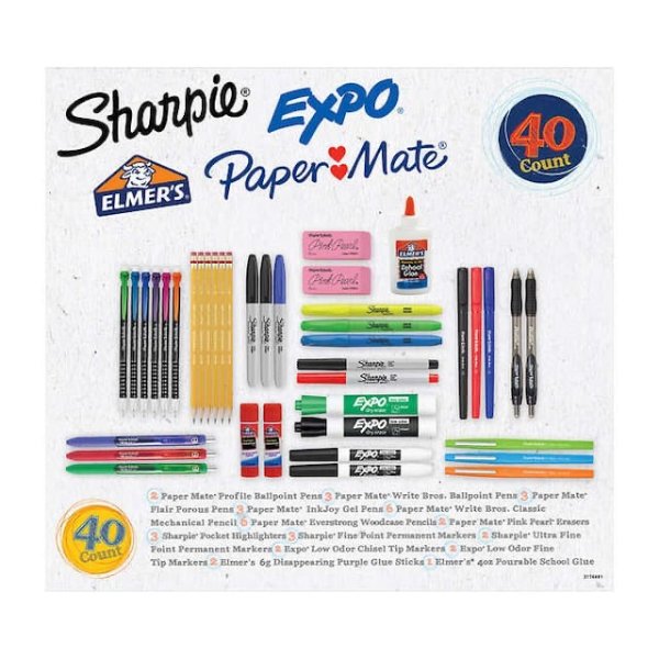 School Supplies Variety Pack, 40-count