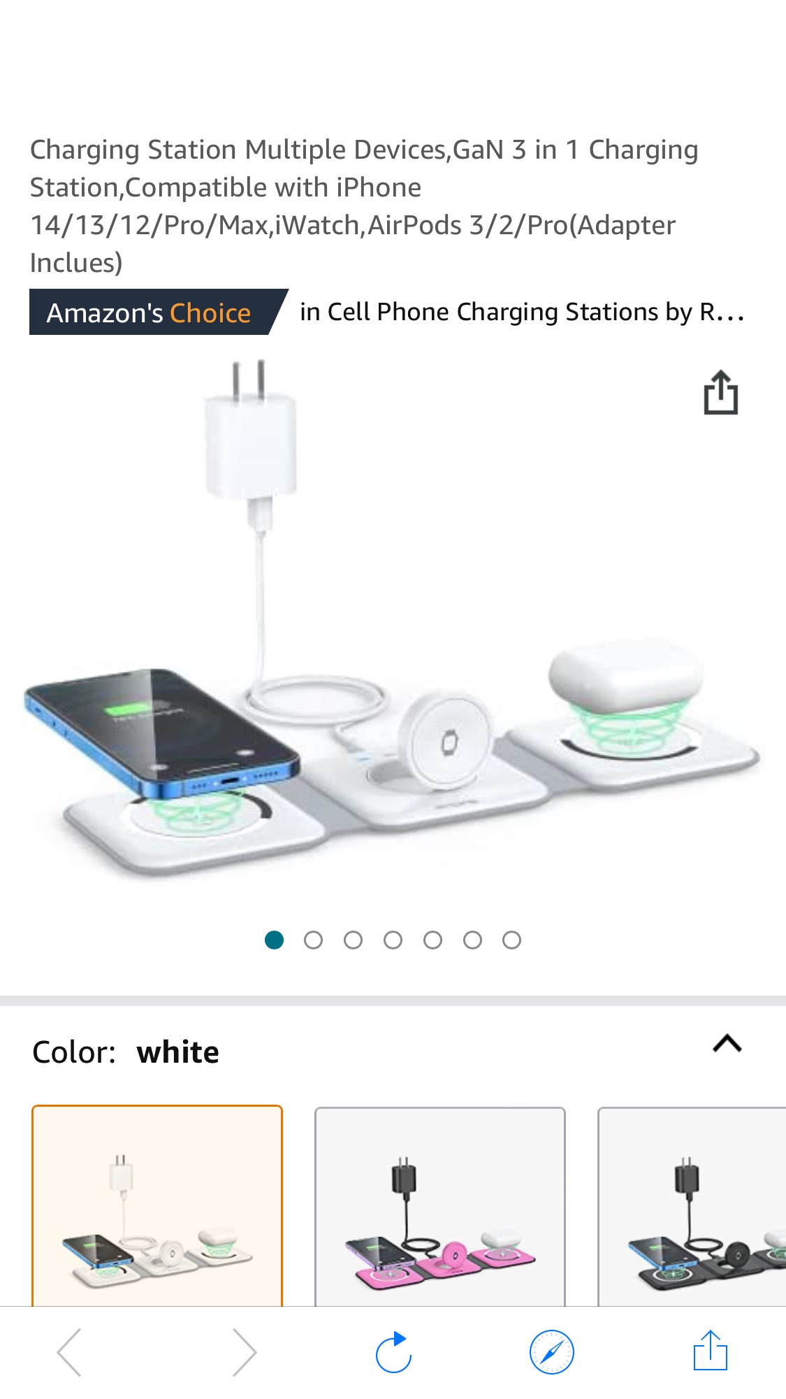 Amazon.com: Wireless Charger 3 in 1,RTOPS Magnetic Travel Wireless Charging Station Multiple Devices,便携式充电器