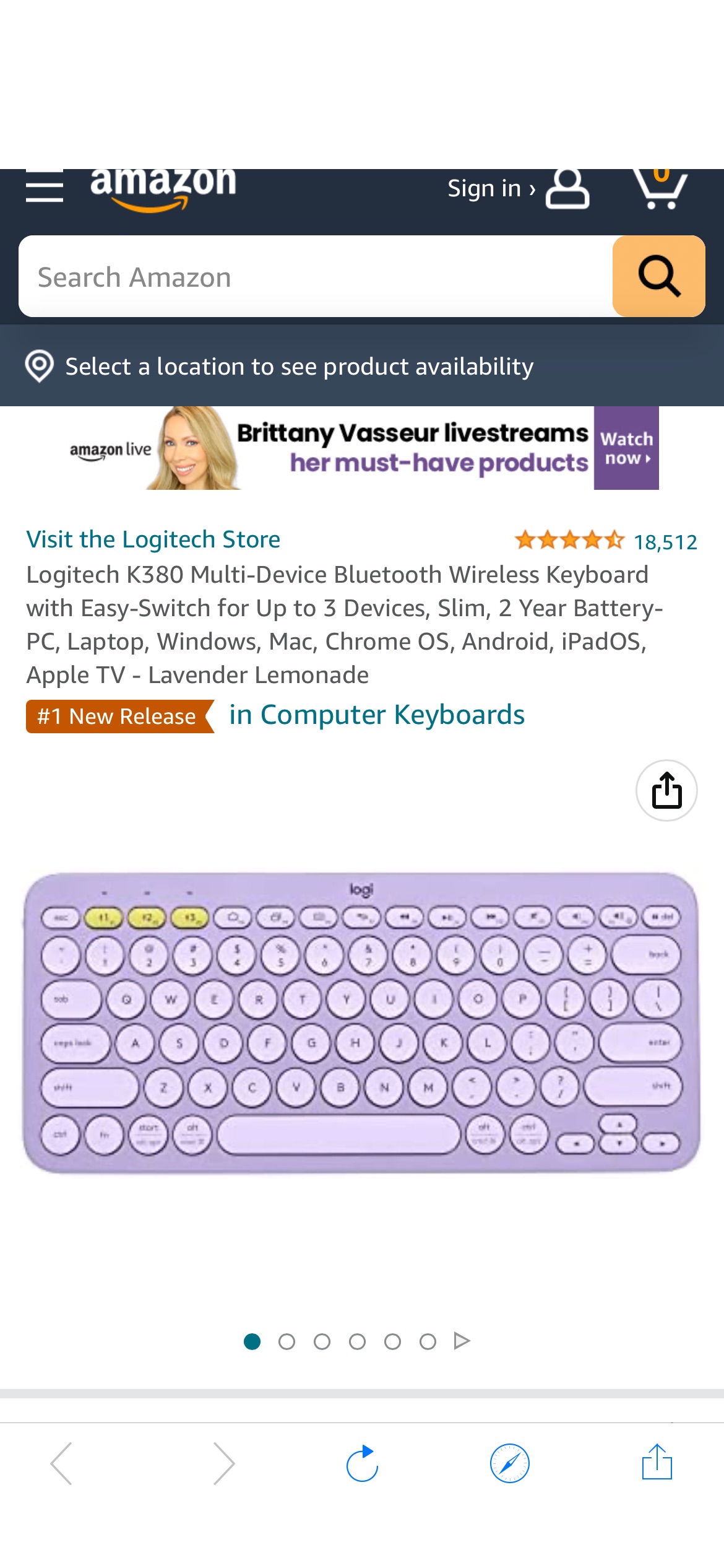 Amazon.com: Logitech 罗技K380 蓝牙键盘 多色可选