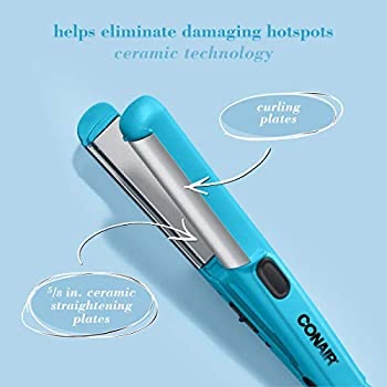 Amazon.com: Conair Mini Dual Deluxe Styler; Add Curls and Waves - or - Straighten; Perfect for On-The-Go Styling : Beauty & Personal Care
