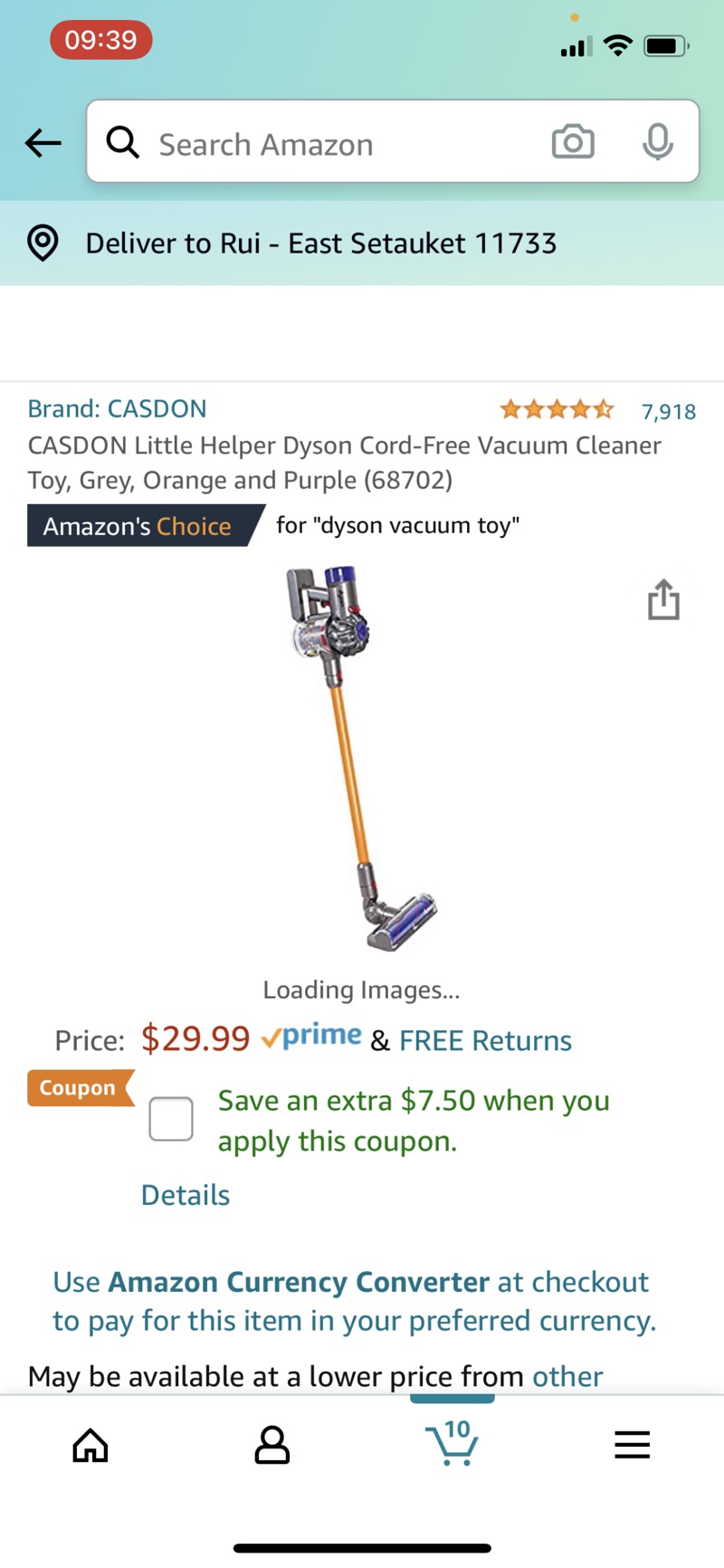 CASDON Dyson无绳吸尘器玩具