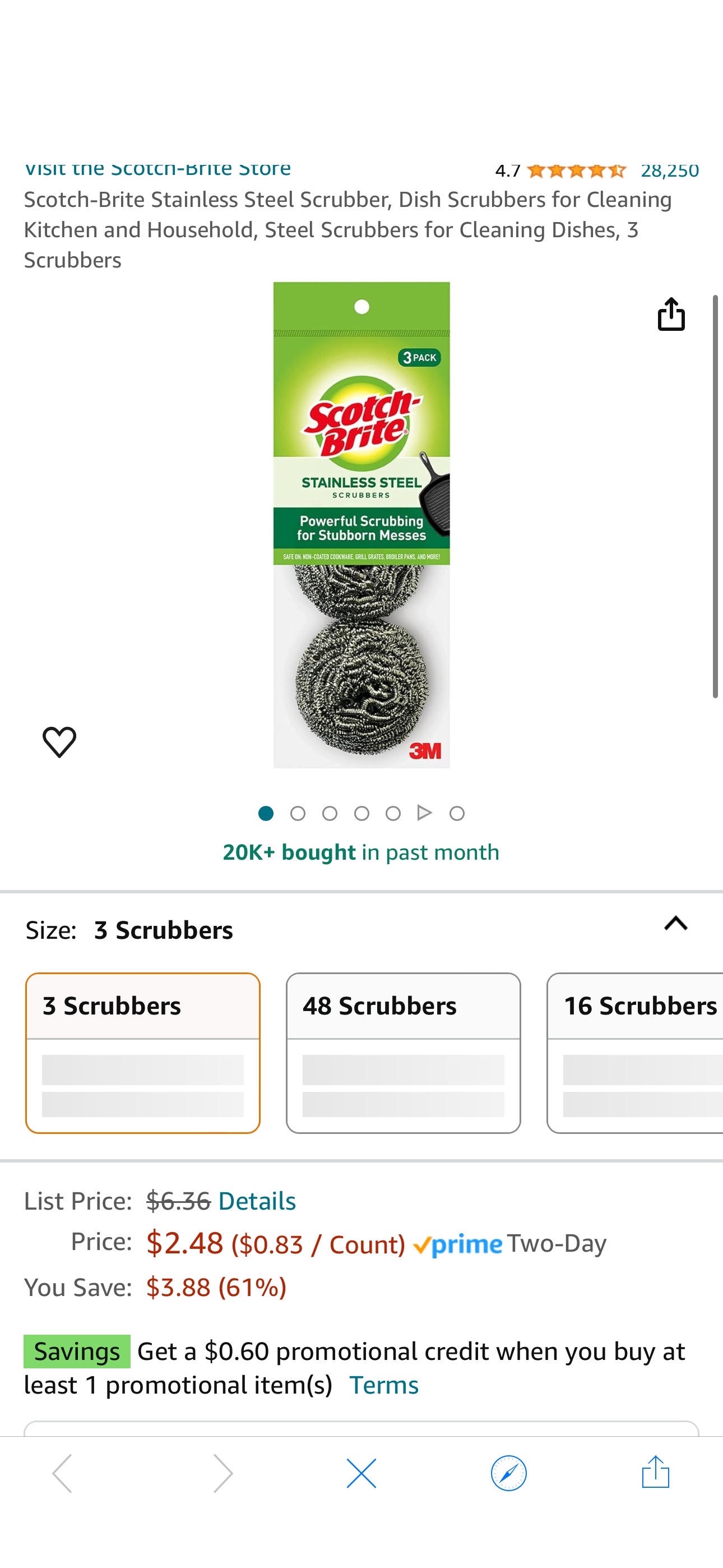 Amazon.com: Scotch-Brite Stainless Steel Scrubber, Dish Scrubbers for Cleaning Kitchen and Household, Steel Scrubbers for Cleaning Dishes, 3 Scrubbers : Health & Household