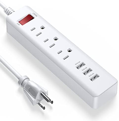 Amazon.com: Power Strip 3 Outlets with 3 Fast Charging USB Ports, 5ft Extension Cord 插线板 with USB Ports (5V/2.4AX3) for Indoor,1625W/13A (1 PCS) : Electronics
