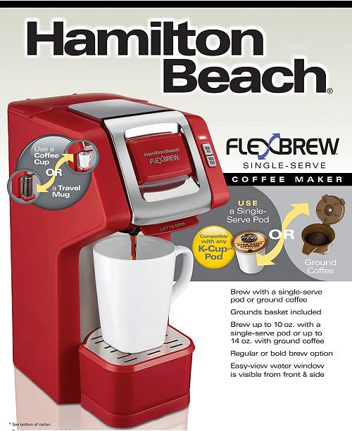 Hamilton Beach FlexBrew Deluxe Single-Serve Coffee Maker & Reviews - Small Appliances - Kitchen - Macy's咖啡机