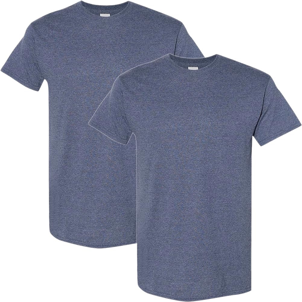 Gildan Heavy Cotton T-Shirt G5000, Heather Navy (2-Pack), Large | Amazon.com棉质短袖两件
