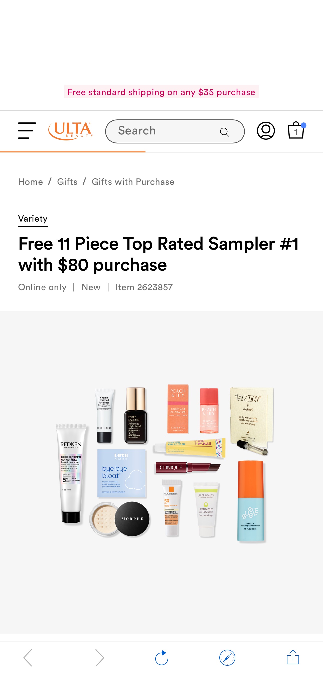 Free 11 Piece Top Rated Sampler #1 with $80 purchase - Variety | Ulta Beauty