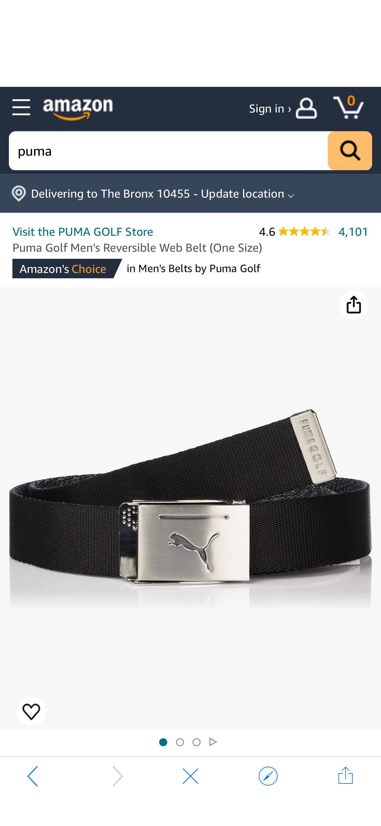 Amazon.com: PUMA Golf 2019 Men's Reversible Web Belt (One Size), Puma Black : Clothing, Shoes & Jewelry