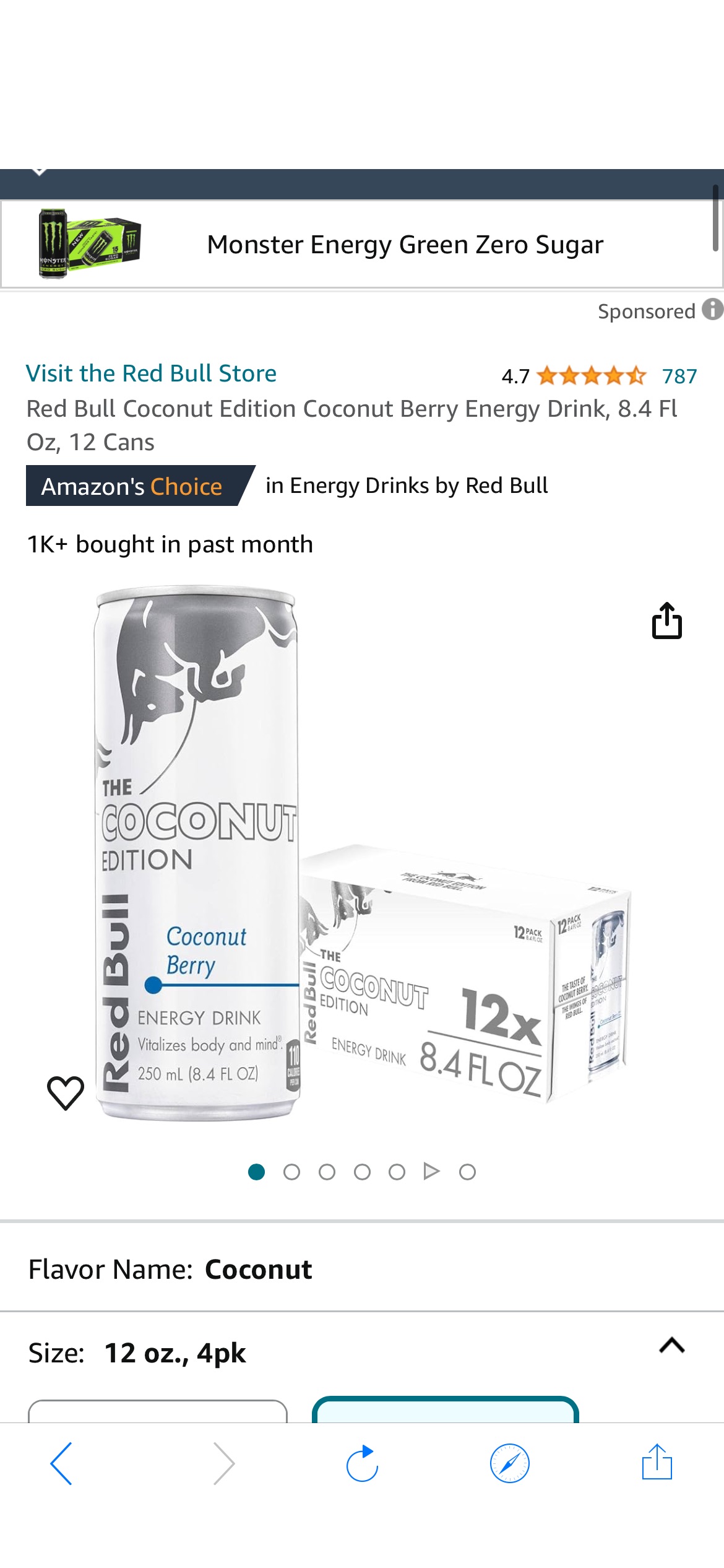 Amazon.com : Red Bull Coconut Edition Coconut Berry Energy Drink, 8.4 Fl Oz, 12 Cans : Grocery & Gourmet Food