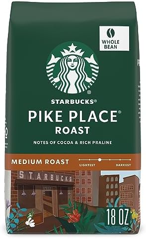 特價71折 Starbucks Medium Roast Whole Bean Coffee — Pike Place — 100% Arabica