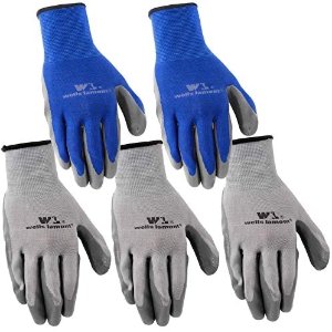 Wells Lamont Nitrile Work Gloves, 5 Pack, Large,Grey