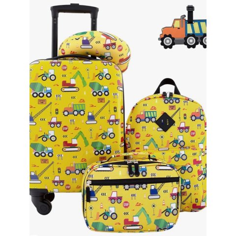 Travelers Club 5件套儿童行李箱套装，小汽车图案
