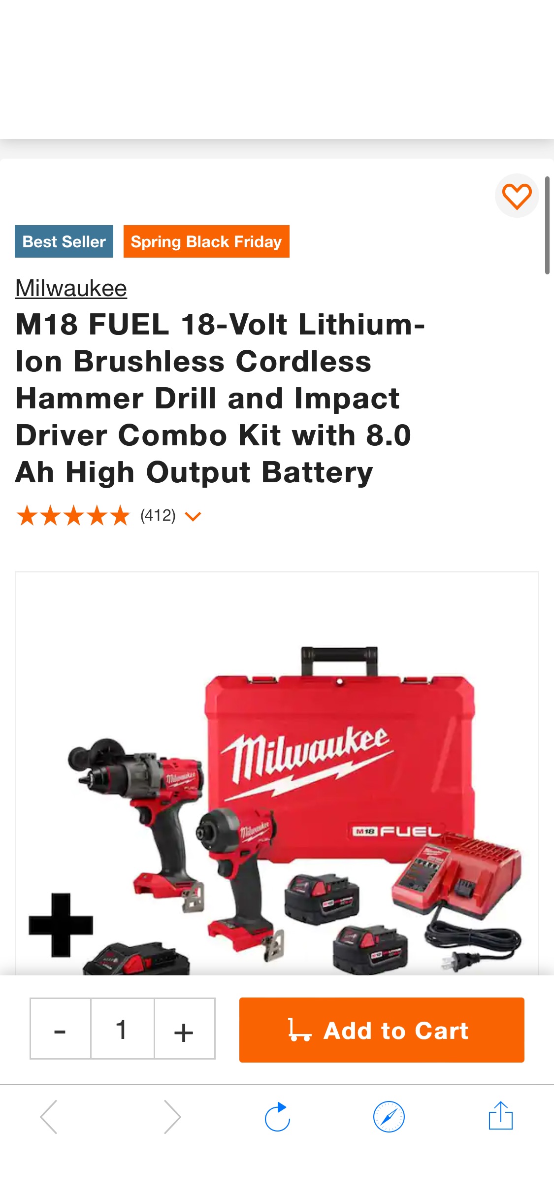 Milwaukee M18 FUEL 18-Volt Lithium-Ion Brushless Cordless Hammer Drill and Impact Driver Combo Kit with 8.0 Ah High Output Battery 3697-22-48-11-1880 - The Home Depot