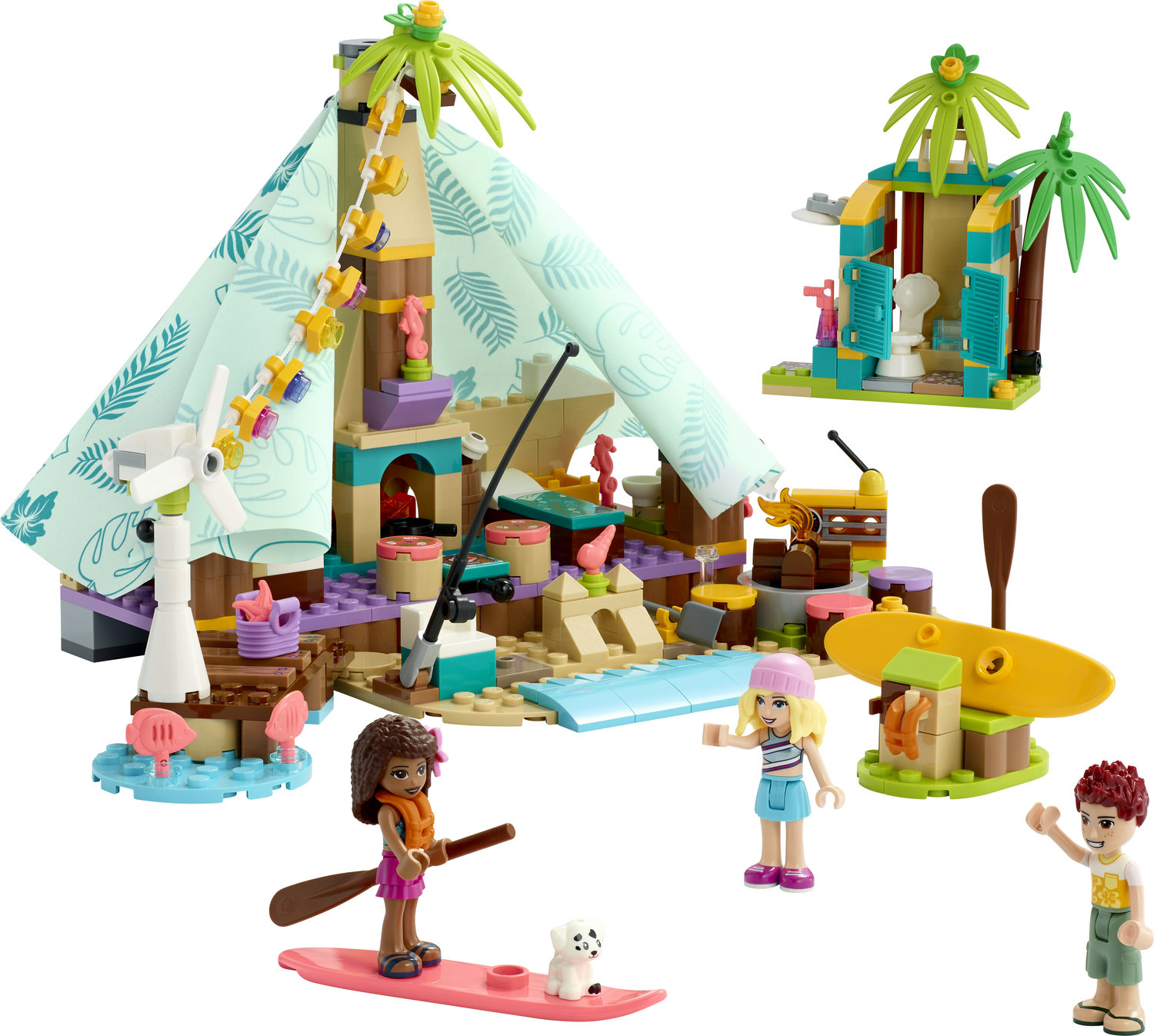 LEGO Friends Beach Glamping 41700 Building Kit; Creative Gift for Kids Aged 6 and up Who Love Nature Toys and Popular Glamping Trips (380 Pieces) - Walmart.com