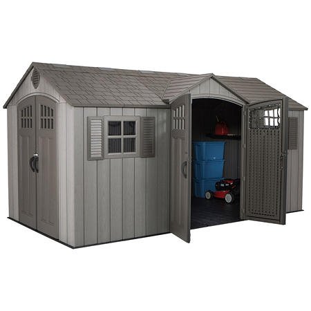 15' x 8' Rough Cut Dual-Entry Outdoor Storage Shed