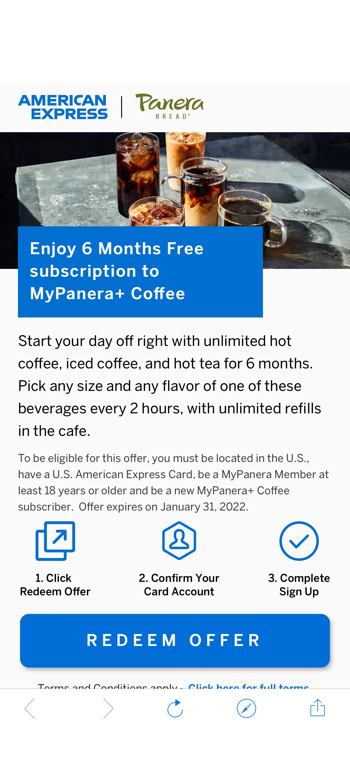 American Express | Panera免费咖啡