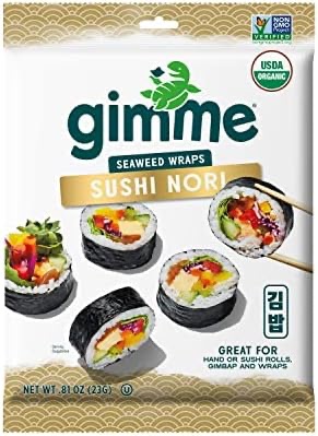 Amazon.com : gimMe Organic Roasted Seaweed - Restaurant-style Sushi Nori Sheets - 0.81 Ounce : Grocery & Gourmet Food