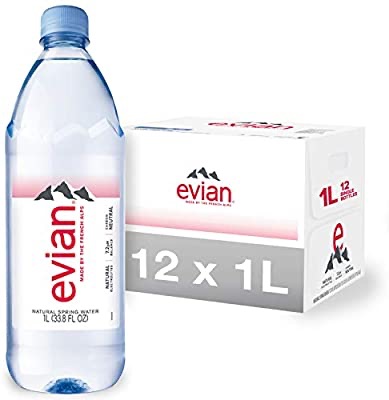 Evian Natural Spring Water (One Case of 12 Individual Bottles, each bottle is 1 liter) Naturally Filtered Spring Water in Large Bottles: Amazon.com: Grocery & Gourmet Food 矿泉水