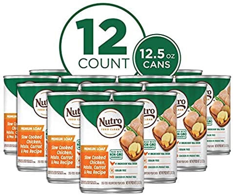 NUTRO PREMIUM LOAF Adult High Protein Natural Wet Dog Food Slow Cooked Chicken, Potato, Carrot & Pea Recipe, (12) 12.5 oz. Cans: Pet Supplies: Amazon.com