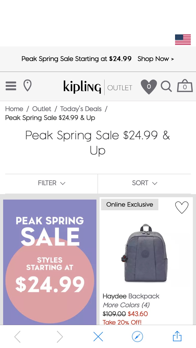 Outlet Today’s Deals Peak Spring Sale $24.99 & Up | Kipling