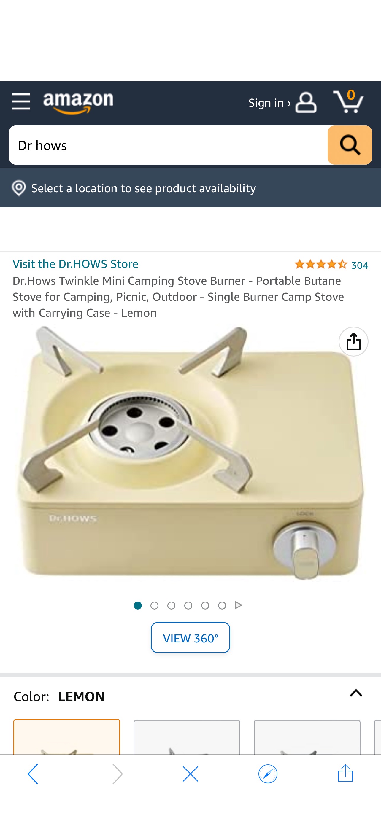 Amazon.com: Dr.Hows Twinkle Mini Camping Stove Burner - Portable Butane Stove for Camping, Picnic, Outdoor - Single Burner Camp Stove with Carrying Case - Lemon : Sports & Outdoors