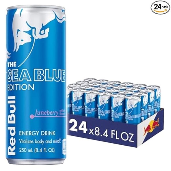 Sea Blue Edition Juneberry Energy Drink, 8.4 Fl Oz, 24 Cans