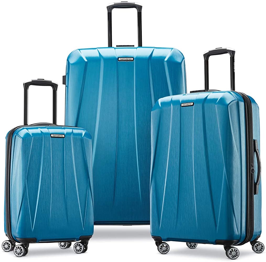 新秀丽硬壳行李箱3件套Samsonite Centric 2 Hardside Expandable Luggage with Spinner Wheels, Caribbean Blue, 3-Piece Set (20/24/28) |