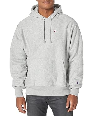 Champion Men&#39;s Reverse Weave Left Chest C Pullover, Oxford Gray, X-Small at Amazon Men’s Clothing store