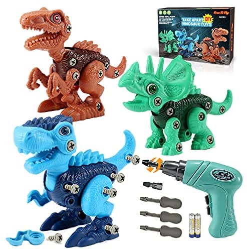 Amazon.com：儿童stem恐龙玩具：学习教育建筑施工套装带电钻. （原价：$32.99）