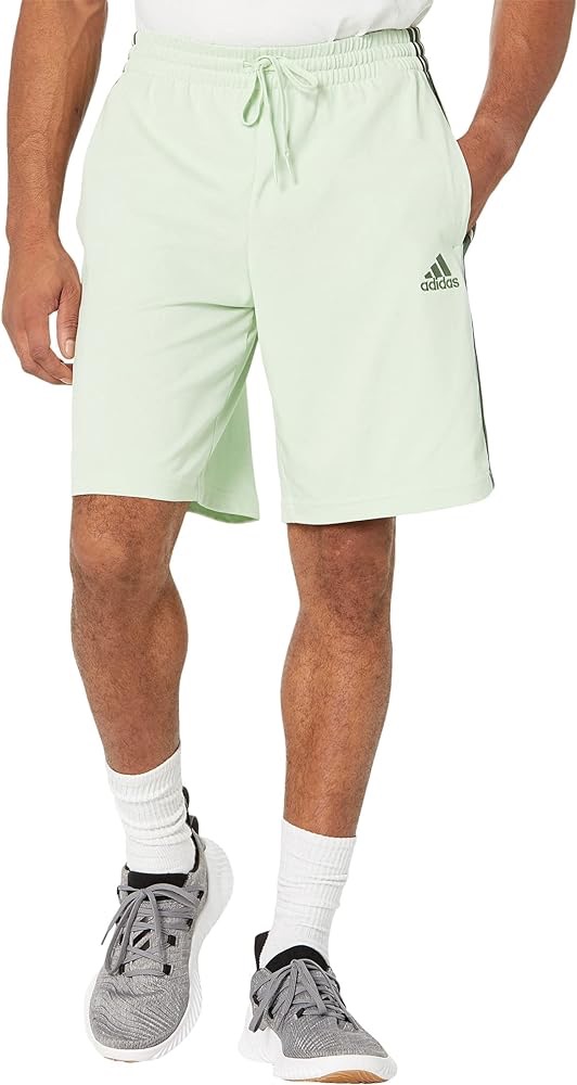 adidas mens Essentials 3-stripes Shorts, Linen Green/Green Oxide, X-Small US at Amazon Men’s Clothing store