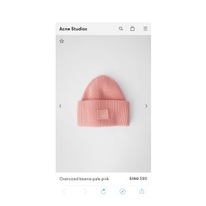 $90 Acne Studios - Pansy Face Pale Pink 粉色毛线帽