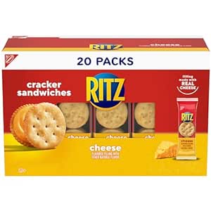 Amazon.com: RITZ Cheese Sandwich Crackers, 20 Snack Packs (6 Crackers Per Pack)
