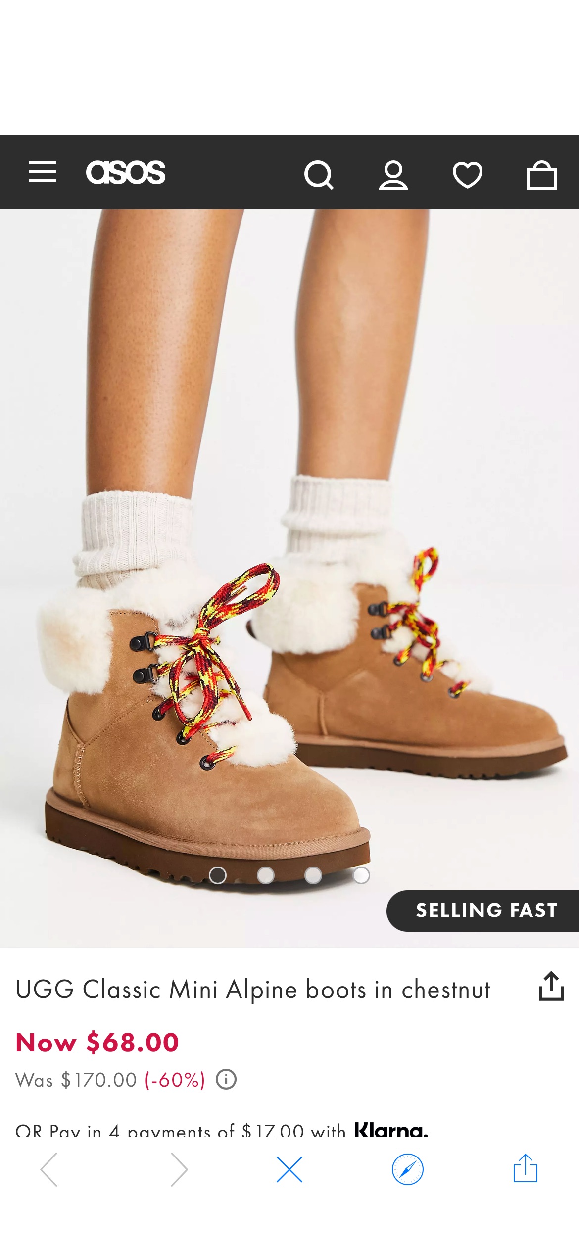 UGG Classic Mini Alpine boots in chestnut | ASOS