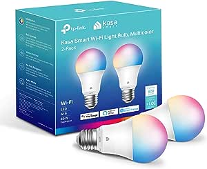 Kasa Smart Light Bulbs, Full Color Changing Dimmable Smart WiFi Bulbs Compatible with Alexa and Google Home, 2-Pack (KL125P2)