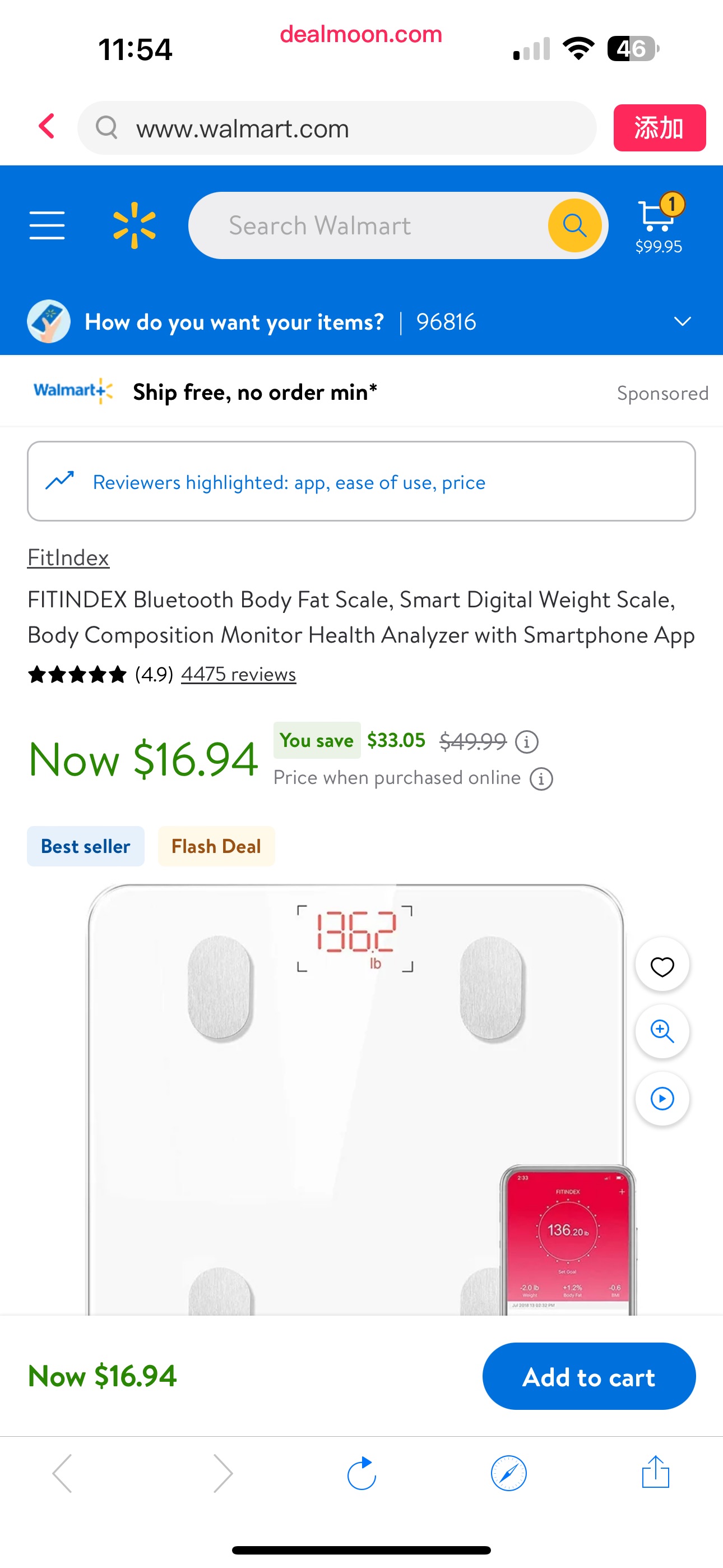 FITINDEX Bluetooth Body Fat Scale, Smart Digital Weight Scale, Body Composition Monitor Health Analyzer with Smartphone App - Walmart.com蓝牙体脂秤