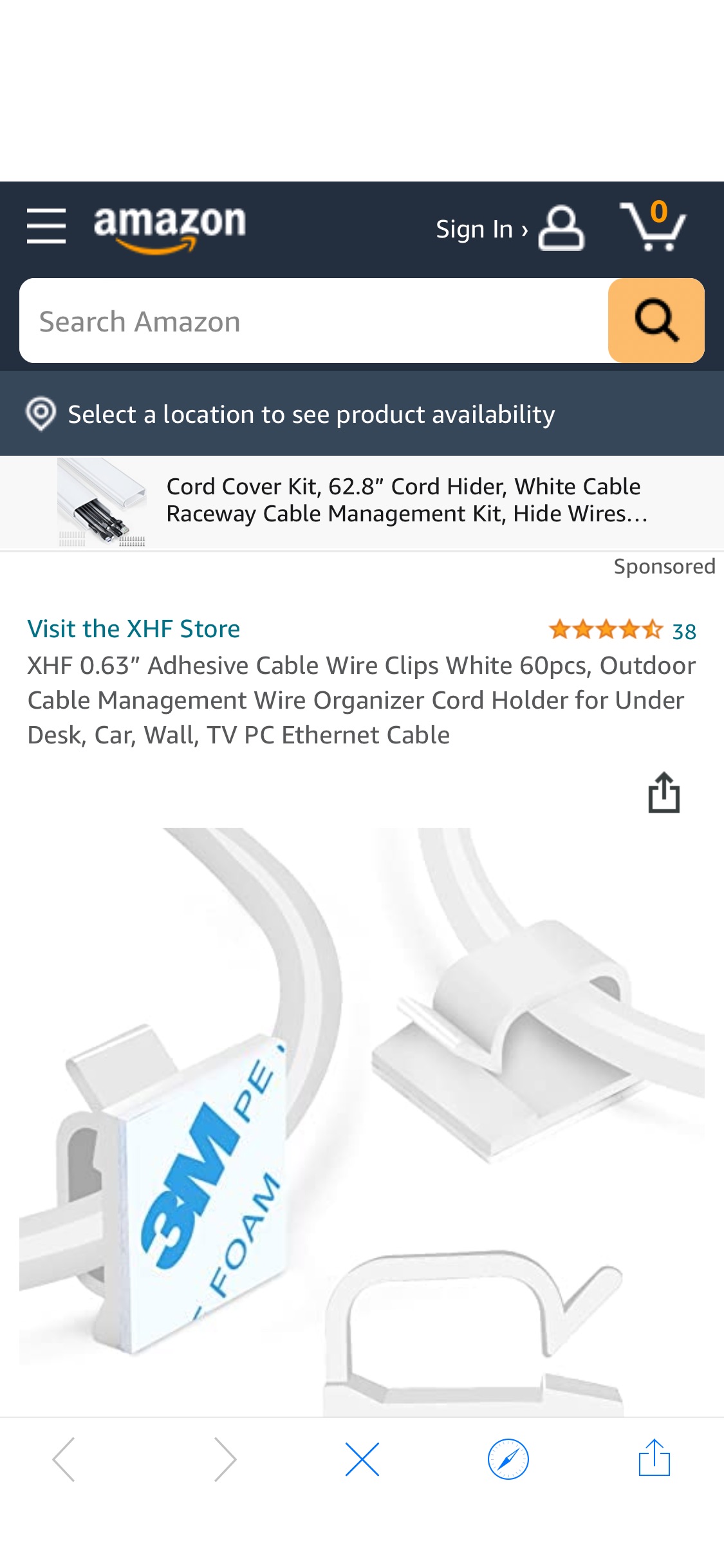 Amazon.com: XHF 0.63” Adhesive Cable Wire Clips White 60pcs, Outdoor Cable Management Wire Organizer Cord Holder for Under Desk, Car, Wall, TV PC Ethernet Cable : Electronics