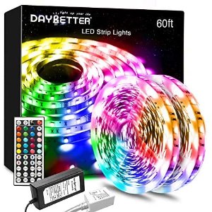 Daybetter Led Lights Color Changing Led Strip Lights with Remote Controller-60ft