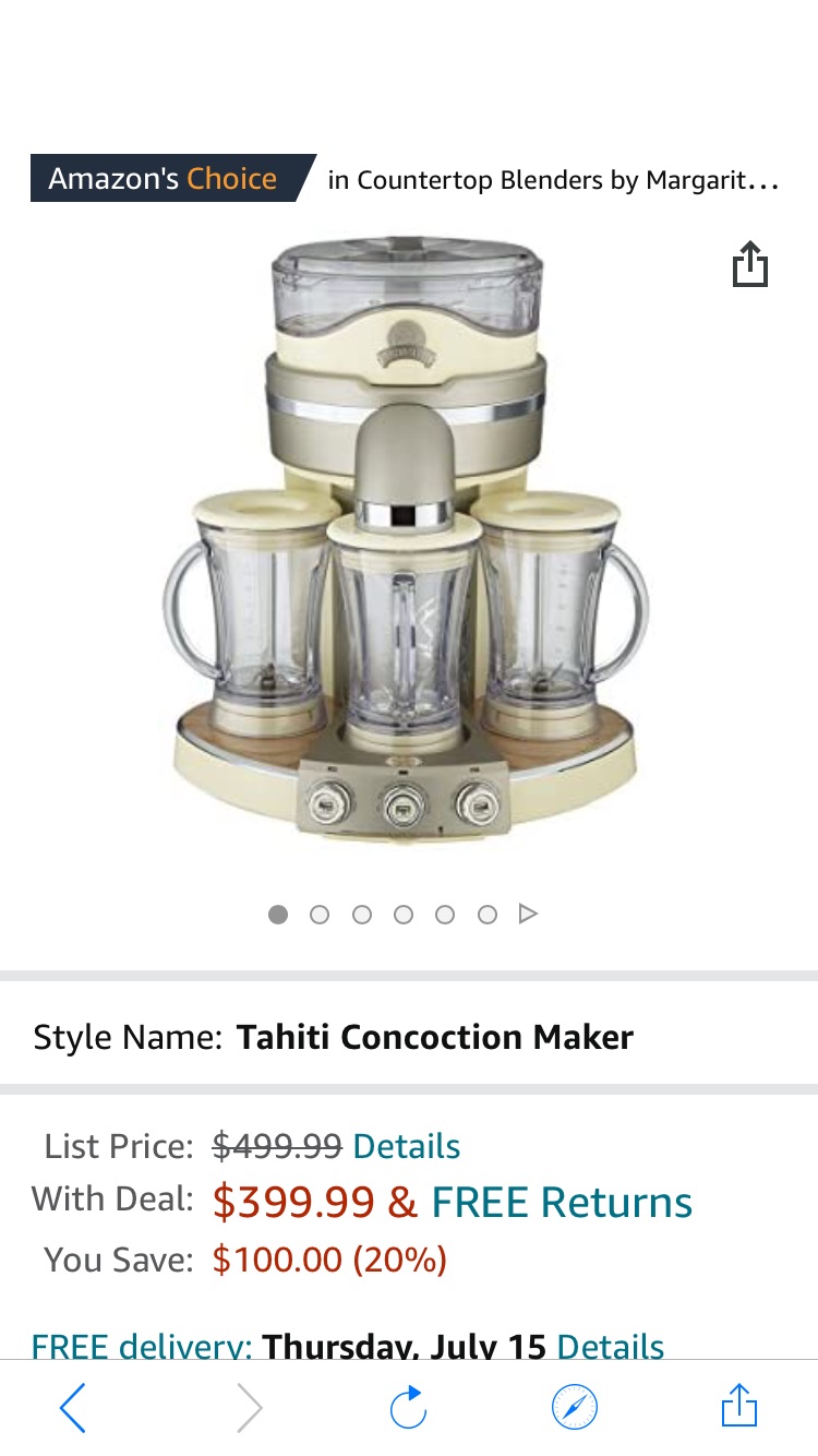 Amazon.com: Margaritaville Tahiti Frozen Concoction Maker, DM3000: Electric Countertop Blenders 搅拌机